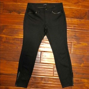 WHBM Black herringbone skinny ankle pant